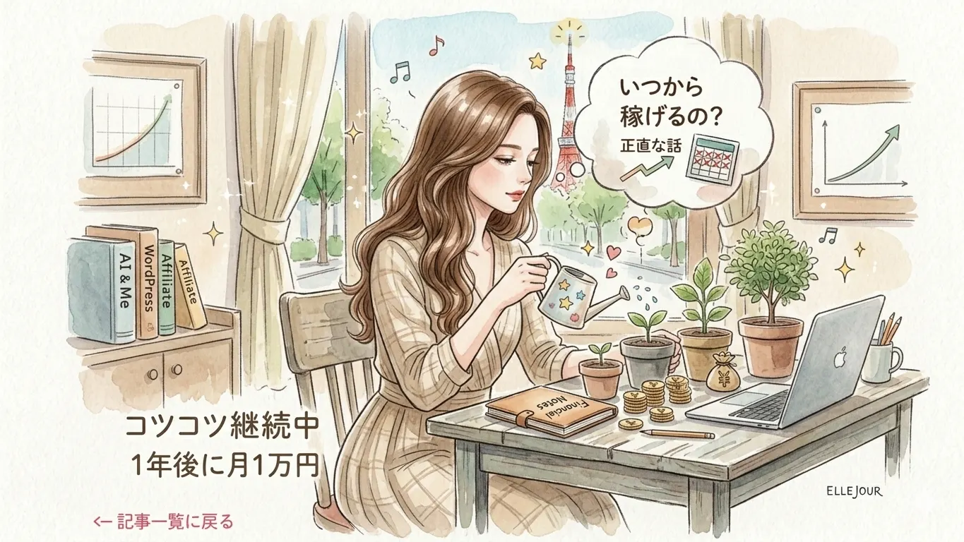 アフィリエイトはいつから稼げる?月1万円までの目安を考える主婦
