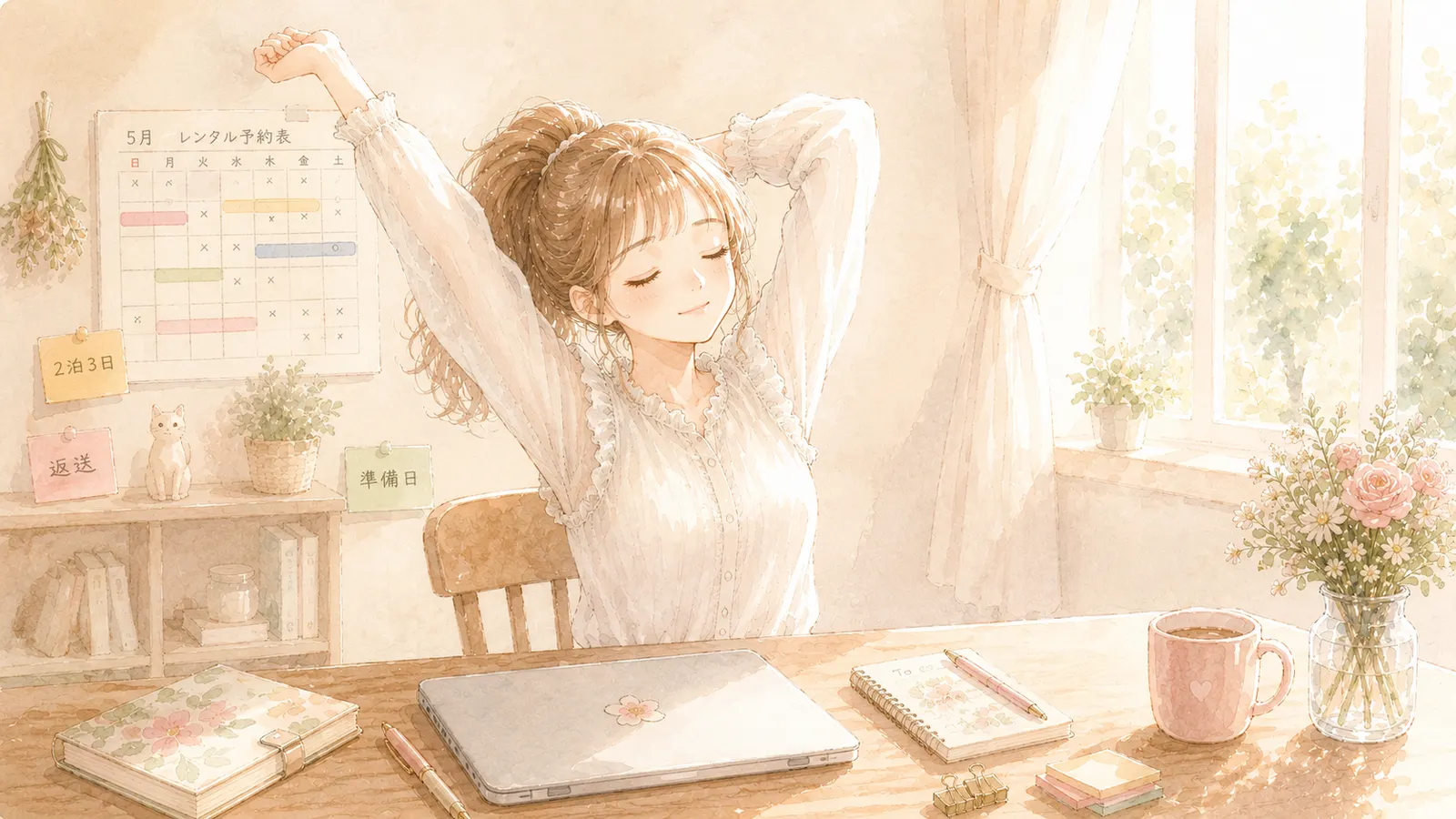 AIと一緒に予約システムを作って失敗から学んだ主婦のイラスト