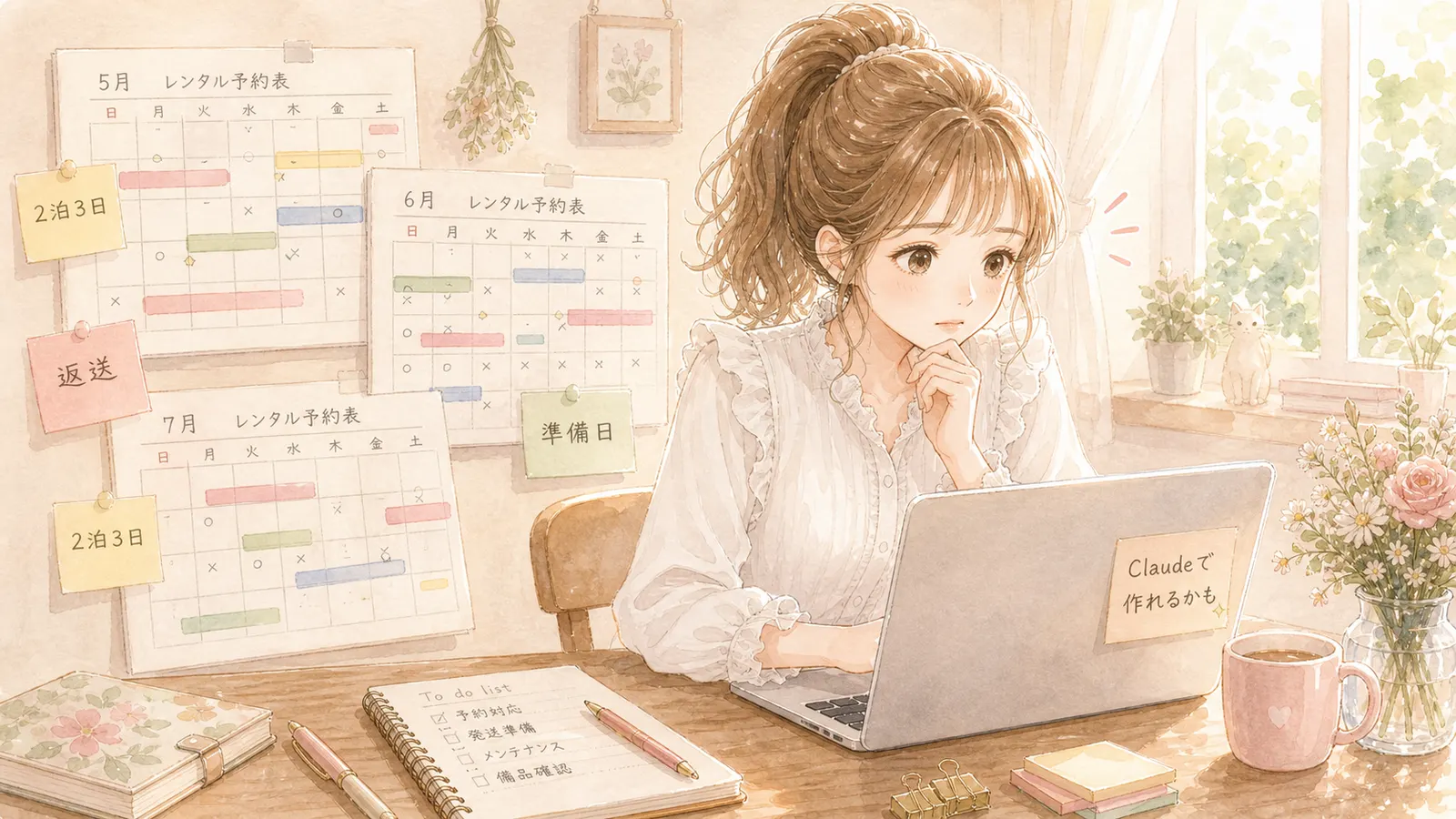 STORESでは対応できず自分でシステムを作ろうと決めた主婦のイラスト
