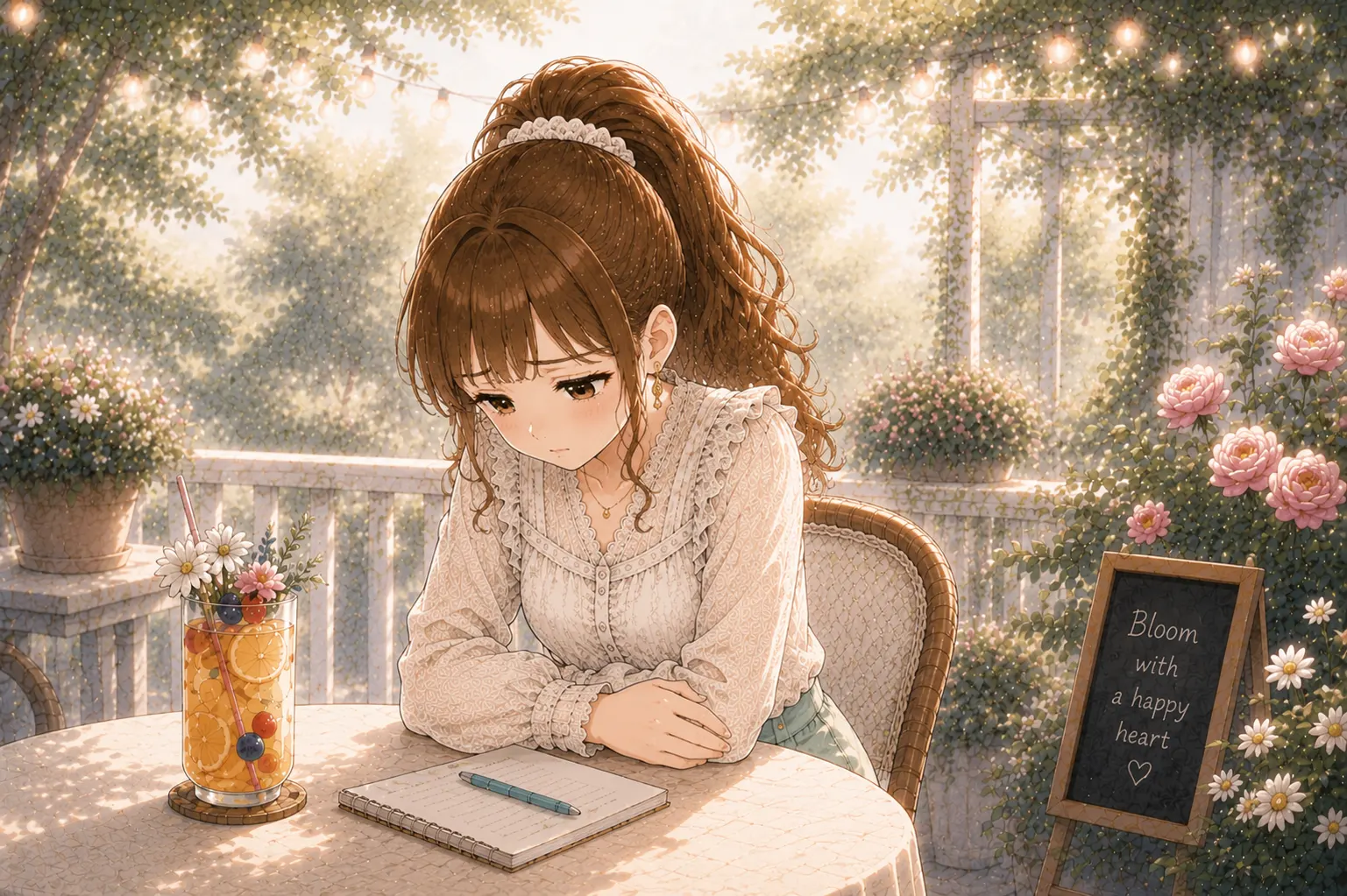 失敗を振り返って反省する主婦のイラスト
