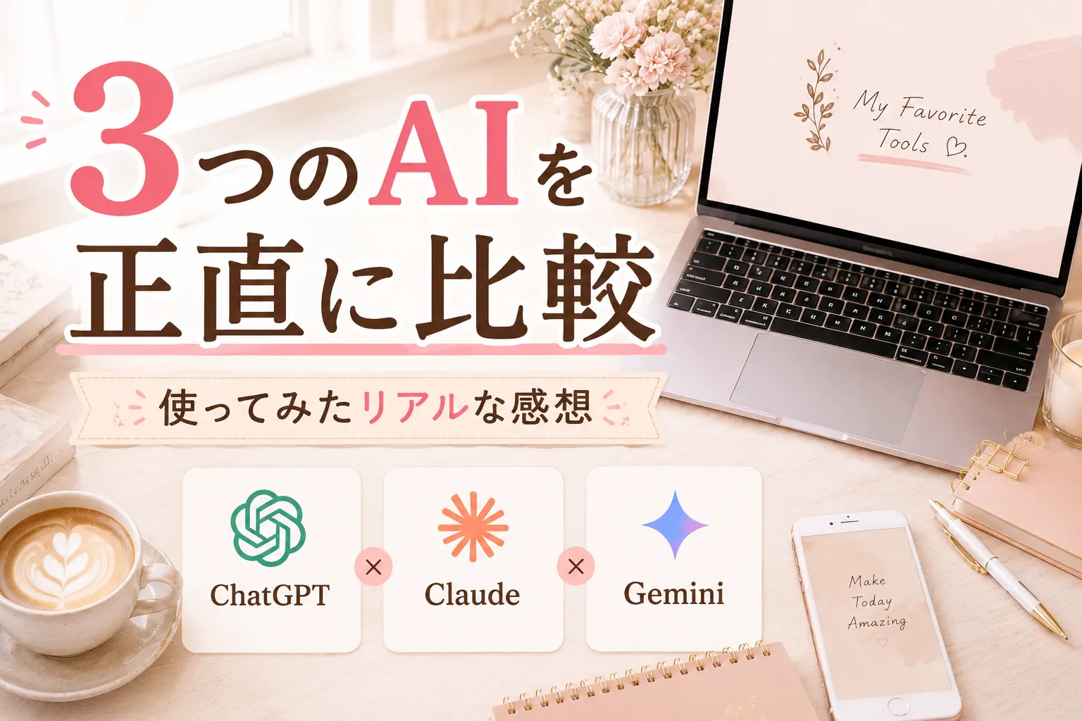 ChatGPT・Claude・Gemini、課金するならどれ？主婦が使い分けてみた【2026年・違い比較まとめ】