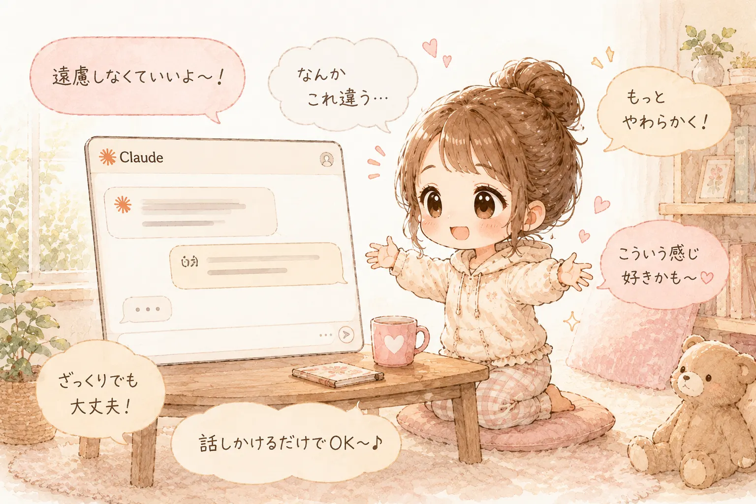 Claudeに話しかけるコツを表したイラスト