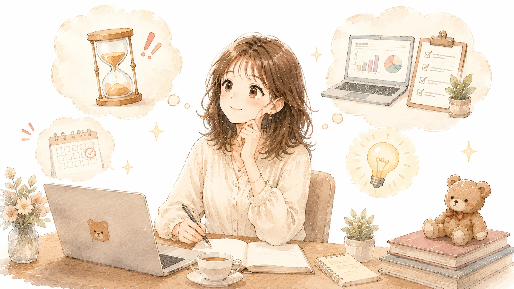 使えるうちに動いておく大切さを実感する主婦のイラスト